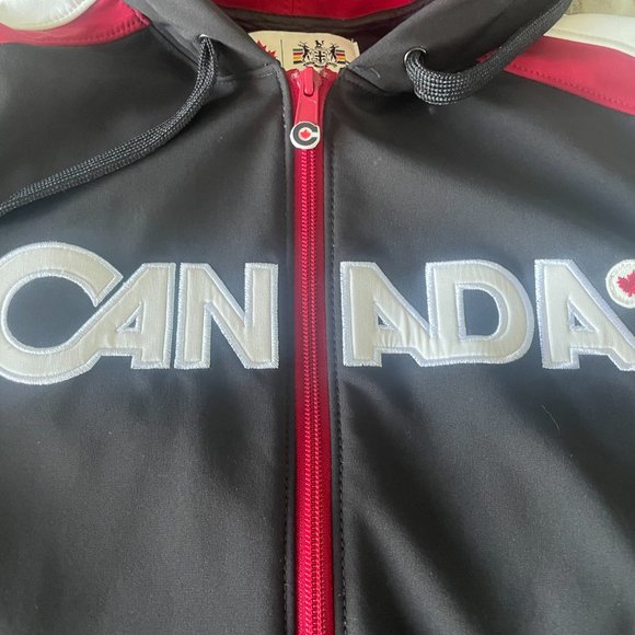 Women's 2010 Team Canada HBC Olympic Zip up Soft Shell Poly Hoodie Jacket - Picture 9 of 10